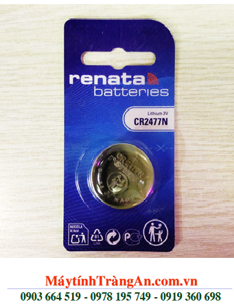 Renata CR2477N; Pin 3v lithium Renata CR2477N _Xuất xứ Thụy Sỹ (Loại Vỉ 1viên) Renata CR2477N; Pin 3v lithium Renata CR2477N _Xuất xứ Thụy Sỹ (Loại Vỉ 1viên)